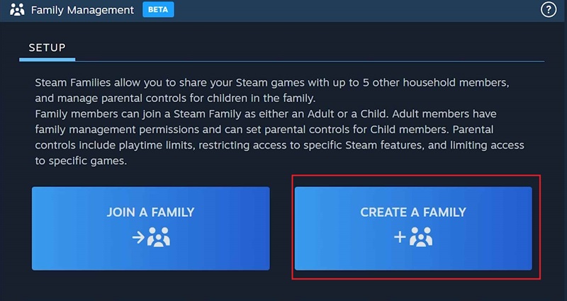 Steam Family Sharing có giới hạn thiết bị, tài khoản.