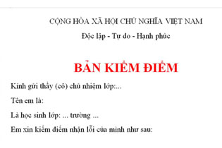 Hướng dẫn cách viết bản kiểm điểm mẫu chuẩn